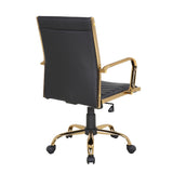 Master Contemporary Adjustable Office Chair with Swivel in Gold with Black Faux Leather by LumiSource