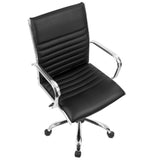 Master Contemporary Adjustable Office Chair with Swivel in Black Faux Leather by LumiSource