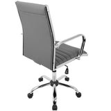 Master Contemporary Adjustable Office Chair with Swivel in Grey Faux Leather by LumiSource