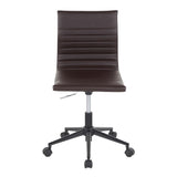 Masters Industrial Task Chair in Black Base and Espresso Faux Leather by LumiSource