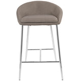 Matisse Glam 26" Counter Stool with Chrome  Frame and Grey Fabric by LumiSource - Set of 2