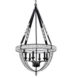 Bethel Black Chandelier in Metal & Crystal