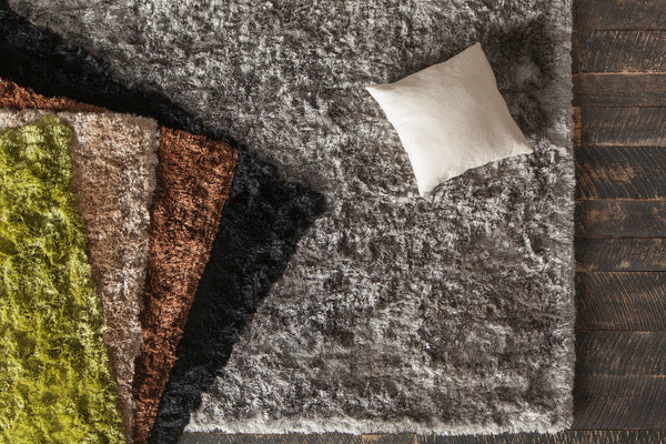 Chandra Rugs Mercury 100% Polyester Hand-Woven Contemporary Rug Grey 9' x 13'