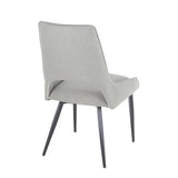 Mickey Contemporary Chair with Black Metal and Dark Grey Fabric by LumiSource - Set of 2