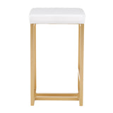 Midas 26" Contemporary-glam Counter Stool in Gold with White Velvet Cushion by LumiSource - Set of 2