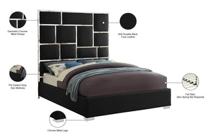 Milan Faux Leather / Metal / Foam Contemporary Black Faux Leather King Bed - 81.5" W x 84.5" D x 70" H