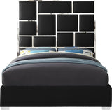 Milan Faux Leather / Metal / Foam Contemporary Black Faux Leather King Bed - 81.5" W x 84.5" D x 70" H