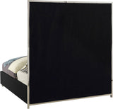 Milan Faux Leather / Metal / Foam Contemporary Black Faux Leather King Bed - 81.5" W x 84.5" D x 70" H