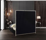 Milan Faux Leather / Metal / Foam Contemporary Black Faux Leather Queen Bed - 65.5" W x 84.5" D x 70" H