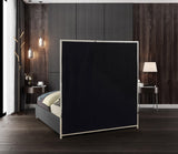 Milan Faux Leather / Metal / Foam Contemporary Grey Faux Leather King Bed - 81.5" W x 84.5" D x 70" H