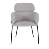 Milan Contemporary Chair in Black Metal and Light Grey Noise Fabric by LumiSource - Set of 2