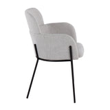 Milan Contemporary Chair in Black Metal and Light Grey Noise Fabric by LumiSource - Set of 2