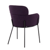 Milan Contemporary Chair in Black Metal and Purple Noise Fabric by LumiSource - Set of 2