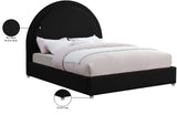 Milo Acrylic / Boucle Fabric / Engineered Wood / Foam Contemporary Black Fabric Full Bed - 59.5" W x 81.5" D x 50.5" H