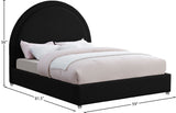 Milo Acrylic / Boucle Fabric / Engineered Wood / Foam Contemporary Black Fabric Full Bed - 59.5" W x 81.5" D x 50.5" H