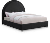 Milo Acrylic / Boucle Fabric / Engineered Wood / Foam Contemporary Black Fabric Full Bed - 59.5" W x 81.5" D x 50.5" H