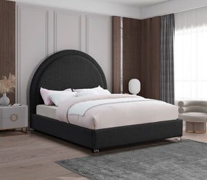 Milo Acrylic / Boucle Fabric / Engineered Wood / Foam Contemporary Black Fabric Full Bed - 59.5" W x 81.5" D x 50.5" H