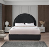 Milo Acrylic / Boucle Fabric / Engineered Wood / Foam Contemporary Black Fabric Full Bed - 59.5" W x 81.5" D x 50.5" H