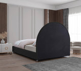 Milo Acrylic / Boucle Fabric / Engineered Wood / Foam Contemporary Black Fabric Full Bed - 59.5" W x 81.5" D x 50.5" H