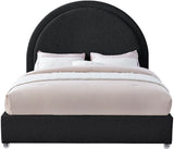 Milo Acrylic / Boucle Fabric / Engineered Wood / Foam Contemporary Black Fabric Queen Bed - 65.5" W x 86.5" D x 53.5" H