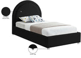 Milo Acrylic / Boucle Fabric / Engineered Wood / Foam Contemporary Black Fabric Twin Bed - 44" W x 81.5" D x 43" H