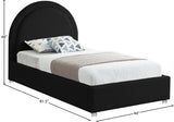 Milo Acrylic / Boucle Fabric / Engineered Wood / Foam Contemporary Black Fabric Twin Bed - 44" W x 81.5" D x 43" H