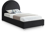 Milo Acrylic / Boucle Fabric / Engineered Wood / Foam Contemporary Black Fabric Twin Bed - 44" W x 81.5" D x 43" H