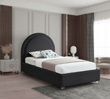 Milo Acrylic / Boucle Fabric / Engineered Wood / Foam Contemporary Black Fabric Twin Bed - 44" W x 81.5" D x 43" H