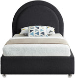 Milo Acrylic / Boucle Fabric / Engineered Wood / Foam Contemporary Black Fabric Twin Bed - 44" W x 81.5" D x 43" H