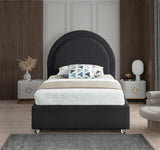 Milo Acrylic / Boucle Fabric / Engineered Wood / Foam Contemporary Black Fabric Twin Bed - 44" W x 81.5" D x 43" H