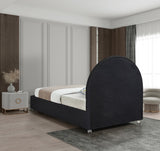 Milo Acrylic / Boucle Fabric / Engineered Wood / Foam Contemporary Black Fabric Twin Bed - 44" W x 81.5" D x 43" H