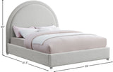 Milo Acrylic / Boucle Fabric / Engineered Wood / Foam Contemporary Cream Fabric Full Bed - 59.5" W x 81.5" D x 50.5" H