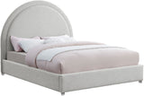 Milo Acrylic / Boucle Fabric / Engineered Wood / Foam Contemporary Cream Fabric Full Bed - 59.5" W x 81.5" D x 50.5" H