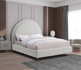 Milo Acrylic / Boucle Fabric / Engineered Wood / Foam Contemporary Cream Fabric Full Bed - 59.5" W x 81.5" D x 50.5" H