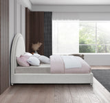 Milo Acrylic / Boucle Fabric / Engineered Wood / Foam Contemporary Cream Fabric Full Bed - 59.5" W x 81.5" D x 50.5" H