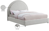 Milo Acrylic / Boucle Fabric / Engineered Wood / Foam Contemporary Cream Fabric Queen Bed - 65.5" W x 86.5" D x 53.5" H