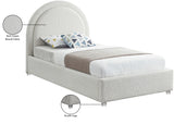 Milo Acrylic / Boucle Fabric / Engineered Wood / Foam Contemporary Cream Fabric Twin Bed - 44" W x 81.5" D x 43" H