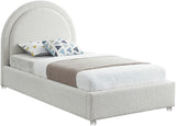 Milo Acrylic / Boucle Fabric / Engineered Wood / Foam Contemporary Cream Fabric Twin Bed - 44" W x 81.5" D x 43" H