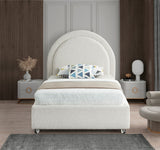 Milo Acrylic / Boucle Fabric / Engineered Wood / Foam Contemporary Cream Fabric Twin Bed - 44" W x 81.5" D x 43" H