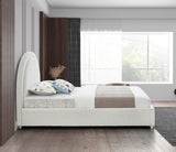 Milo Acrylic / Boucle Fabric / Engineered Wood / Foam Contemporary Cream Fabric Twin Bed - 44" W x 81.5" D x 43" H