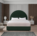 Milo Acrylic / Boucle Fabric / Engineered Wood / Foam Contemporary Green Fabric Full Bed - 59.5" W x 81.5" D x 50.5" H