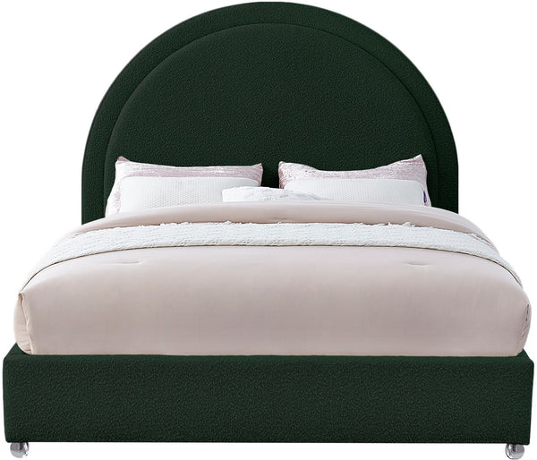 Milo Acrylic / Boucle Fabric / Engineered Wood / Foam Contemporary Green Fabric Queen Bed - 65.5" W x 86.5" D x 53.5" H
