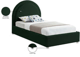 Milo Acrylic / Boucle Fabric / Engineered Wood / Foam Contemporary Green Fabric Twin Bed - 44" W x 81.5" D x 43" H