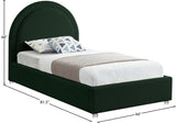 Milo Acrylic / Boucle Fabric / Engineered Wood / Foam Contemporary Green Fabric Twin Bed - 44" W x 81.5" D x 43" H