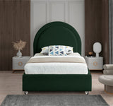 Milo Acrylic / Boucle Fabric / Engineered Wood / Foam Contemporary Green Fabric Twin Bed - 44" W x 81.5" D x 43" H