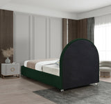 Milo Acrylic / Boucle Fabric / Engineered Wood / Foam Contemporary Green Fabric Twin Bed - 44" W x 81.5" D x 43" H