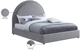 Milo Acrylic / Boucle Fabric / Engineered Wood / Foam Contemporary Grey Fabric Full Bed - 59.5" W x 81.5" D x 50.5" H