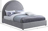 Milo Acrylic / Boucle Fabric / Engineered Wood / Foam Contemporary Grey Fabric Full Bed - 59.5" W x 81.5" D x 50.5" H