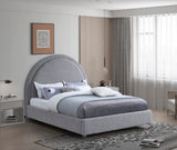 Milo Acrylic / Boucle Fabric / Engineered Wood / Foam Contemporary Grey Fabric Full Bed - 59.5" W x 81.5" D x 50.5" H