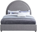 Milo Acrylic / Boucle Fabric / Engineered Wood / Foam Contemporary Grey Fabric Full Bed - 59.5" W x 81.5" D x 50.5" H